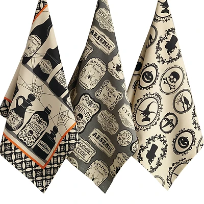 DII® Mixed Hocus Pocus Printed Dishtowels, 3ct.