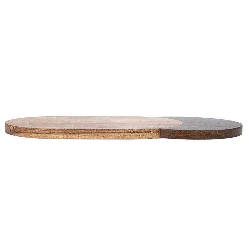 Hello Honey® 15.75" Natural & Walnut Oval Two-Tone Wood Cheese & Cutting Board