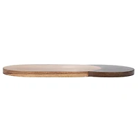 Hello Honey® 15.75" Natural & Walnut Oval Two-Tone Wood Cheese & Cutting Board
