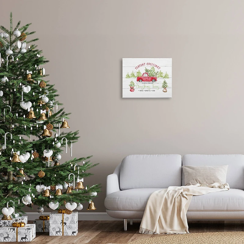 Stupell Industries Farm Fresh Christmas Trees Seasonal Canvas Wall Art