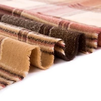 Glitzhome® 77" Pink, Cream & Gray Plaid Scarf with Tassels