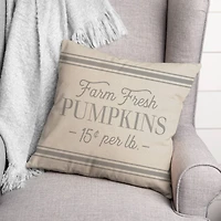 Off-White Farm Fresh Pumpkins Throw Pillow