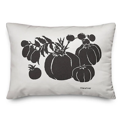 Block Print Tomatoes 14" x 20" Throw Pillow