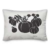 Block Print Tomatoes 14" x 20" Throw Pillow