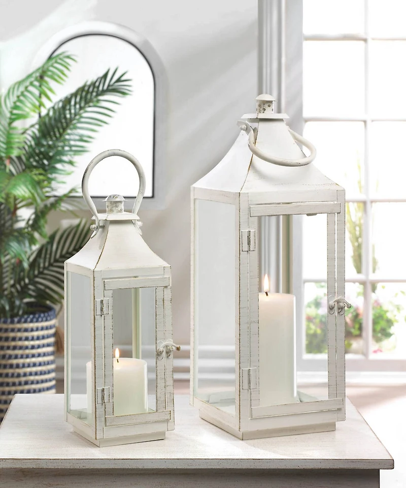 12" Traditional White Lantern