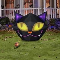 48.03" Airblown® Inflatable Halloween Smiling Cat Projection Set