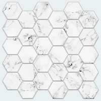 RoomMates Carrara Marble Hexagon Peel & Stick Backsplash