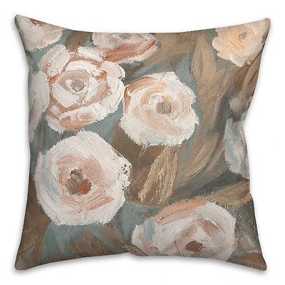 Spice And Teal Florals 18" x 18" Throw Pillow