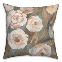 Spice And Teal Florals 18" x 18" Throw Pillow