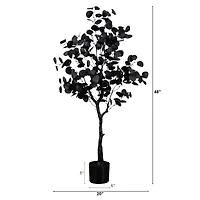 4ft. Artificial Halloween Black Eucalyptus Tree
