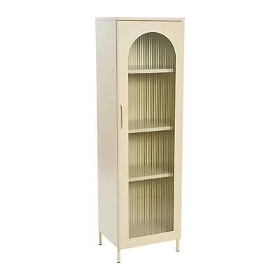 Hello Honey® Solstice 5ft. Tall Metal Accent Cabinet with Arched Glass Door