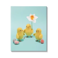 Stupell Industries Spring Chicks Floral Easter Eggs Canvas Wall Art
