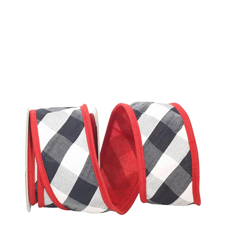 Reliant 2.5" x 5yd. Checkered Spray Wired Ribbon