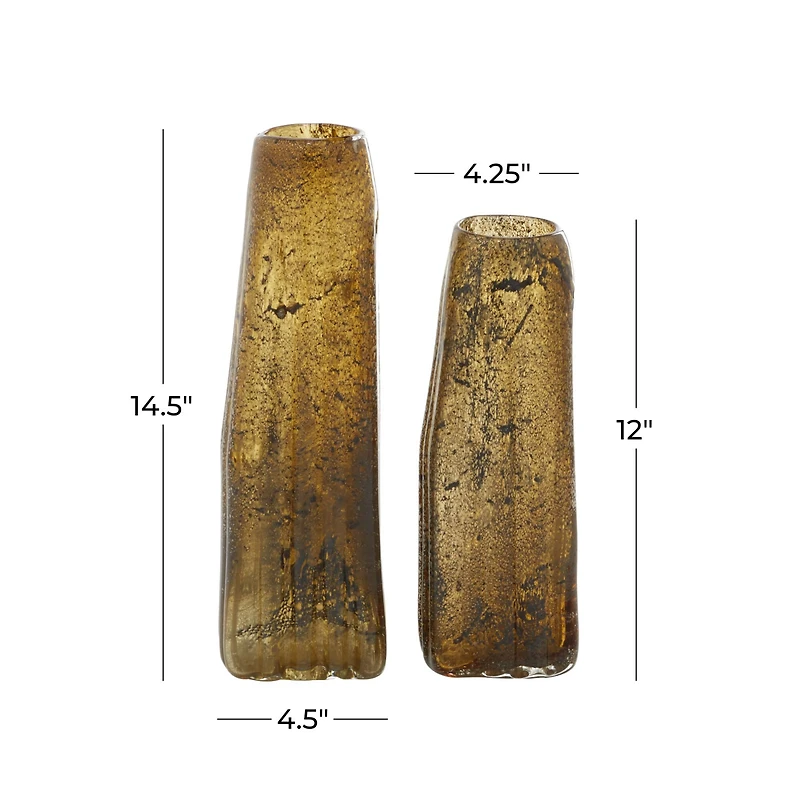 Brown Contemporary Glass Vase Set