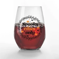 Spooky Vibes Only 15oz. Printed Stemless Wine Glass