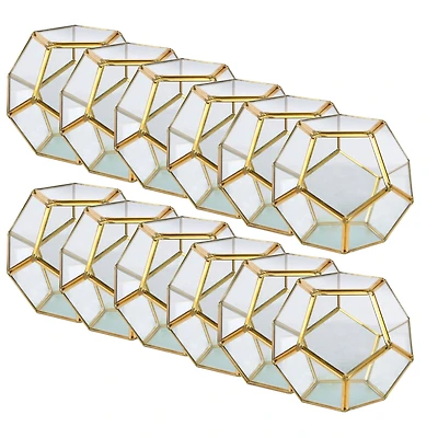 12 Pack: 5.5" Gold Octagon Glass Terrarium By Ashland™