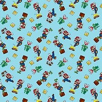 Nintendo® Super Mario Mario Toss Light Blue Cotton Fabric