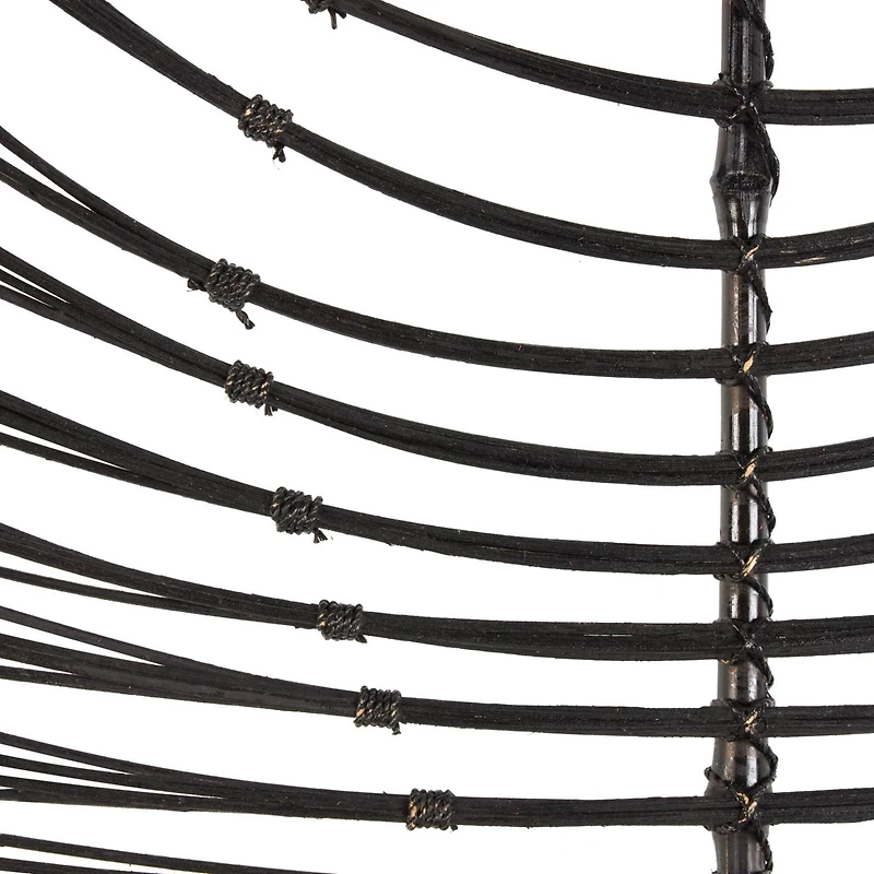 79" Black Bamboo Wood Handmade Woven Leaf Set