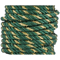 JAM Paper 3/8" x 15yd. Green with Gold Decorative Rope Ribbon