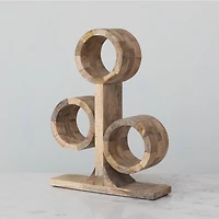 Hello Honey® 15.25" Natural Mango Wood Circular Wine Rack