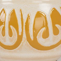 Hello Honey® 15.75" Yellow & Cream Sunlit Embossed Stoneware Table Lamp, 2ct.