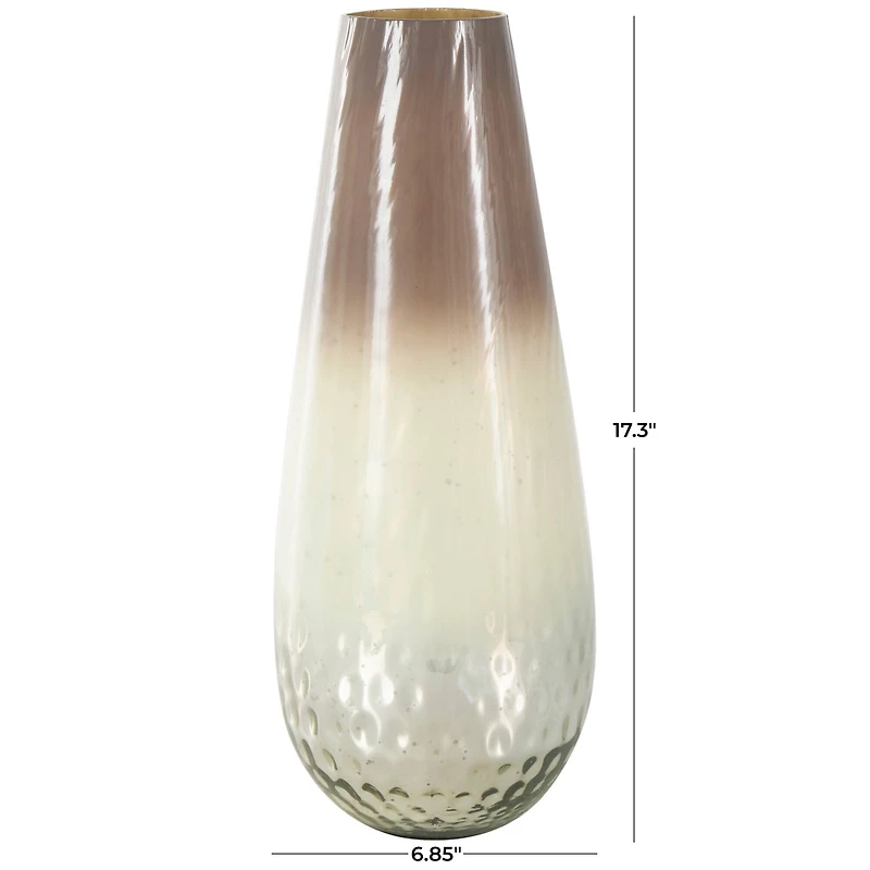 17" Brown Spotted Glass Ombre Vase