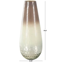 17" Brown Spotted Glass Ombre Vase