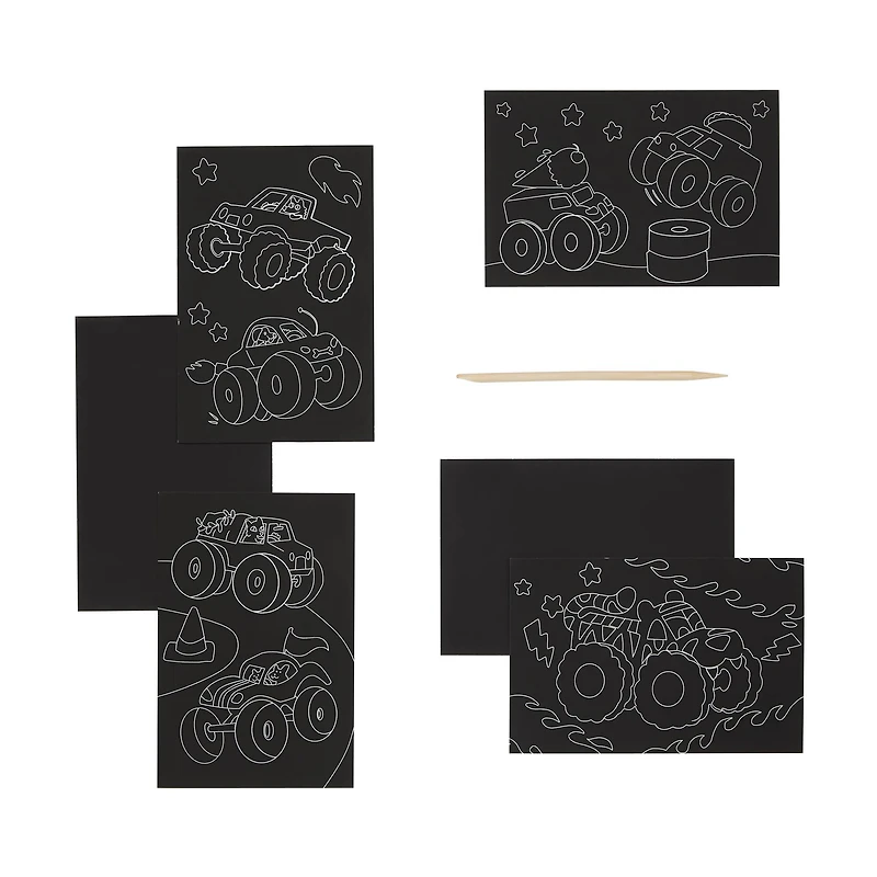OOLY Mini Scratch & Scribble Monster Truck Art Kit