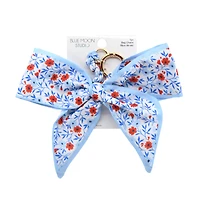 Blue Moon Studio™ Blue Floral Print Bow Bag Charm