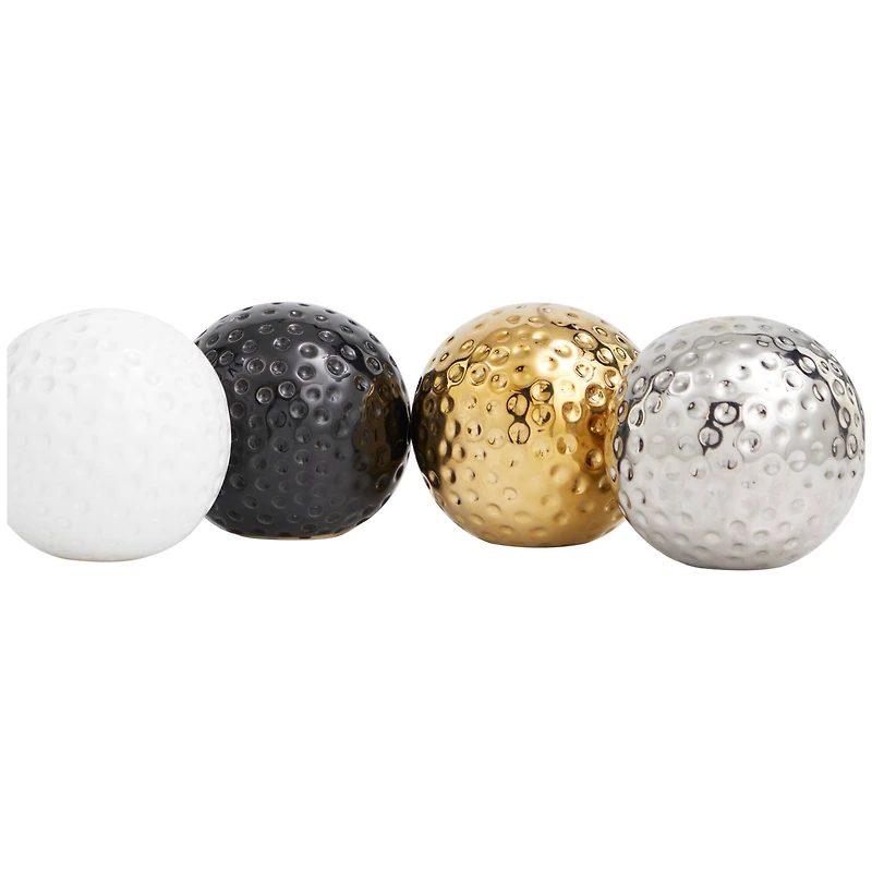 4" Hammered Detail Ceramic Ball Sculpture Set