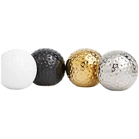 4" Hammered Detail Ceramic Ball Sculpture Set