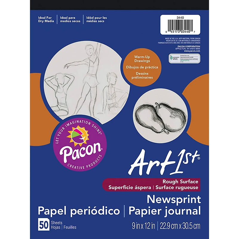 UCreate® White Newsprint Pad Pack, 9'' x 12''