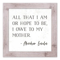 I Owe to My Mother Western White Framed Print