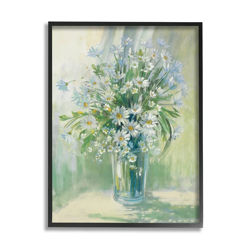 Stupell Industries Sunlit Bouquet of Daisies Blue Green Pastels in Frame Wall Art