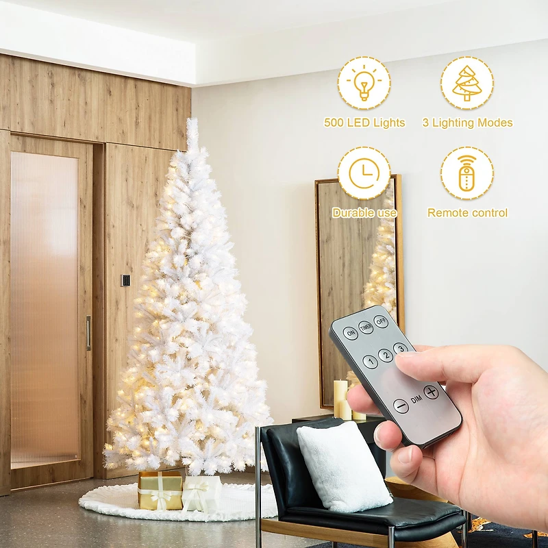 8ft. Pre-Lit White Pine Artificial Christmas Tree, Warm White Lights