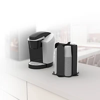 Mind Reader Black 4-Compartment Cup and Lid Organizer Carousel