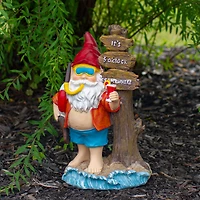 10.5" Red & Blue Beach Gnome Outdoor Garden Statue