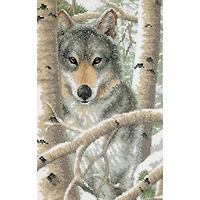 Dimensions® Wintry Wolf Stamped Cross Stitch Kit