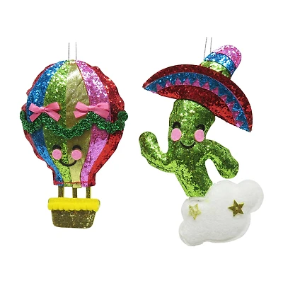 Assorted Glitter Fabric Smiley Face Character Ornament, 1pc. by Ashland®