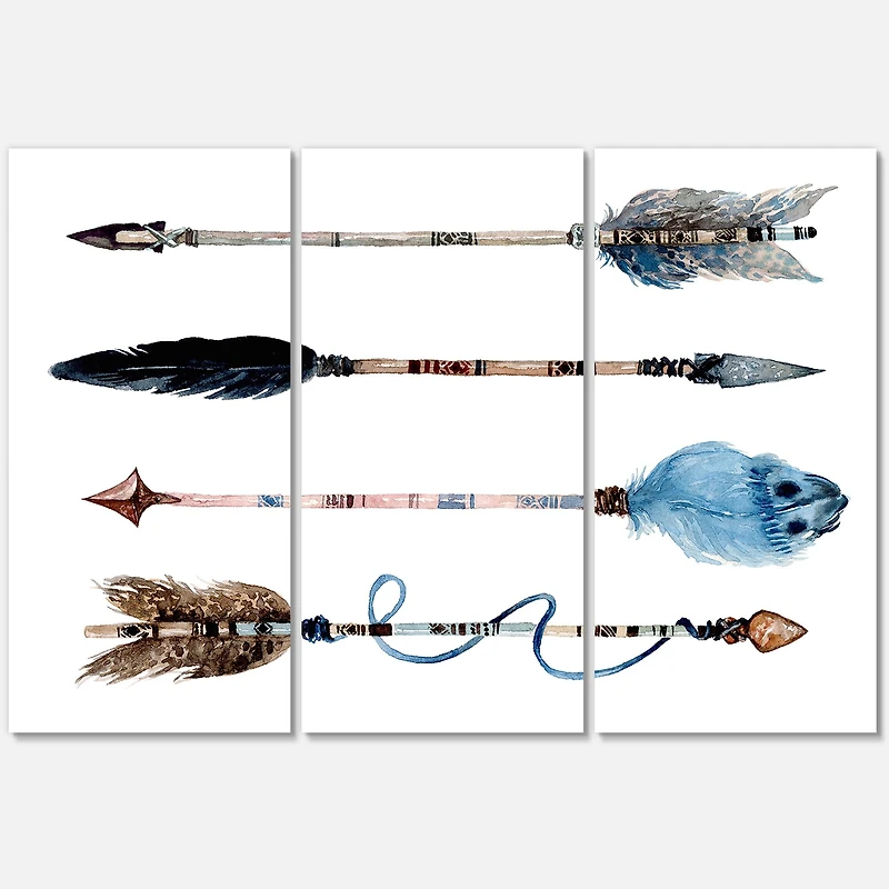 Designart - Ethnic Feathers and Flowers On Native Arrows IV