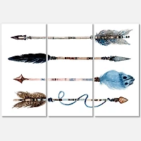 Designart - Ethnic Feathers and Flowers On Native Arrows IV