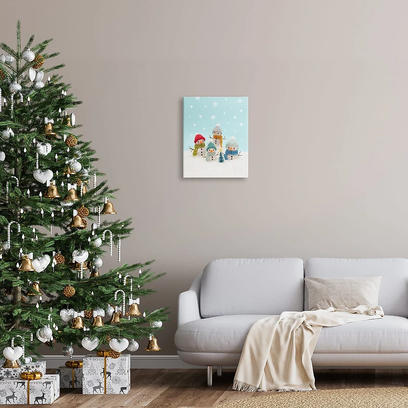 Stupell Industries Winter Snowmen Christmas Tree Canvas Wall Art