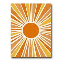 Designart - Minimalist Bright Shining Orange Sun Rays I