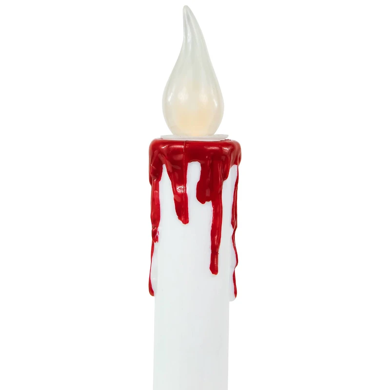 9" Pre-Lit LED White & Red Halloween Candles, 2ct.