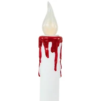 9" Pre-Lit LED White & Red Halloween Candles, 2ct.