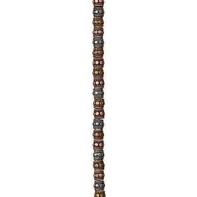 12 Pack:  Multicolor Metallic Dotted Rondelle Beads, 4mm by Bead Landing™