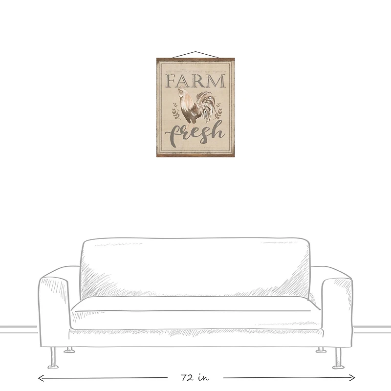 Farm Fresh 20" x 24" Teak Hanging Canvas