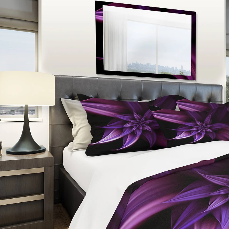 Designart 'Fractal Flower Purple' Modern & Contemporary Bedding Set