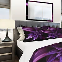 Designart 'Fractal Flower Purple' Modern & Contemporary Bedding Set