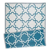DII® Storm Blue & White Lattice Outdoor Rug, 4ft. x 6ft.